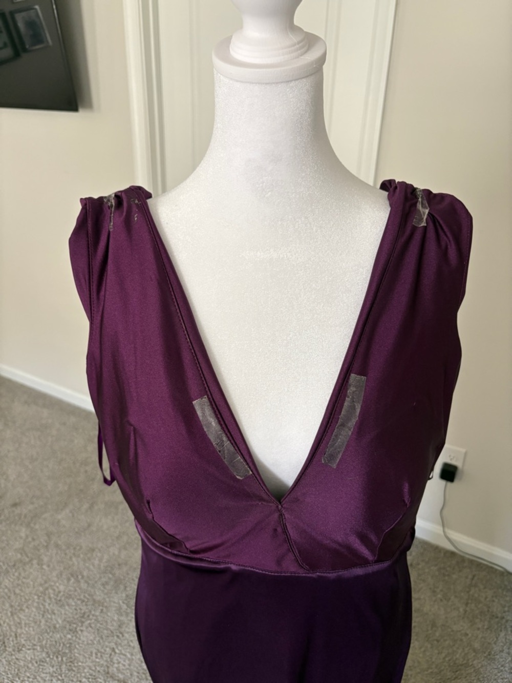 V-Neck Draped Formal Gown - Picture 6 of 11